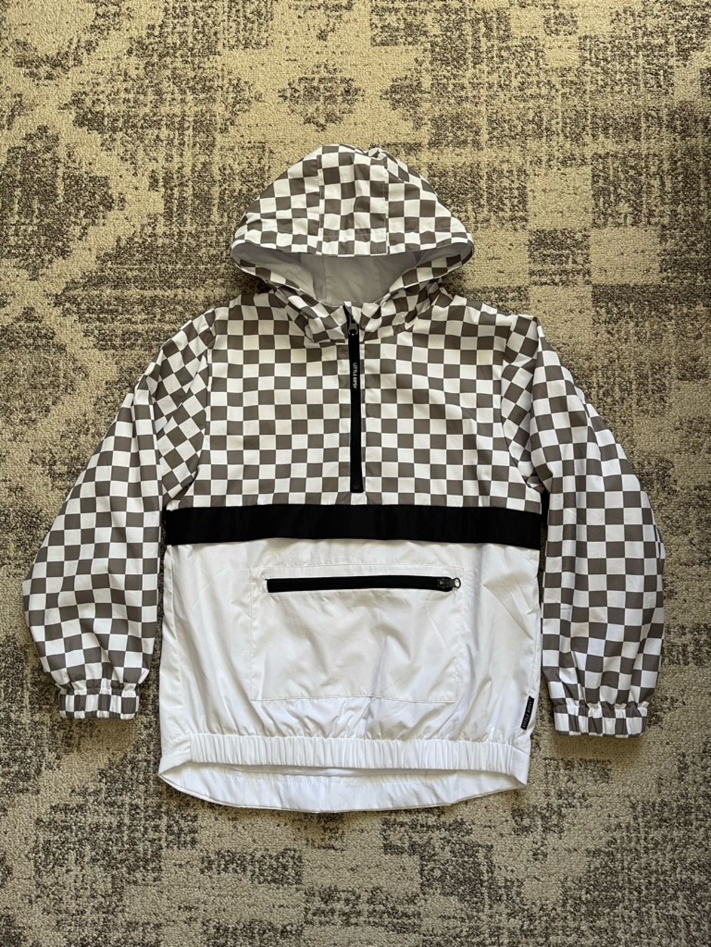 Little Bipsy Boys (9-10) Checkered Hooded Windbreaker Jacket